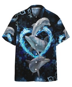 Gearhumans 3D Beautiful Dolphins Custom Hawaii Shirt