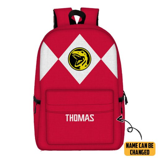 Gearhumans 3D Red Ranger Custom Name Backpack