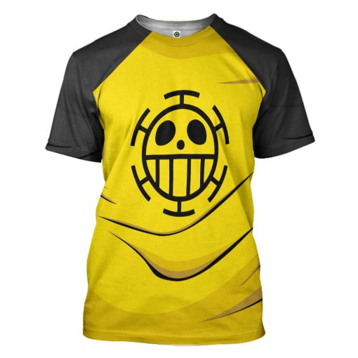 Gearhumans 3D One Piece Trafalgar DW ater Law  Custom Hoodie Tshirt Apparel - Image 3