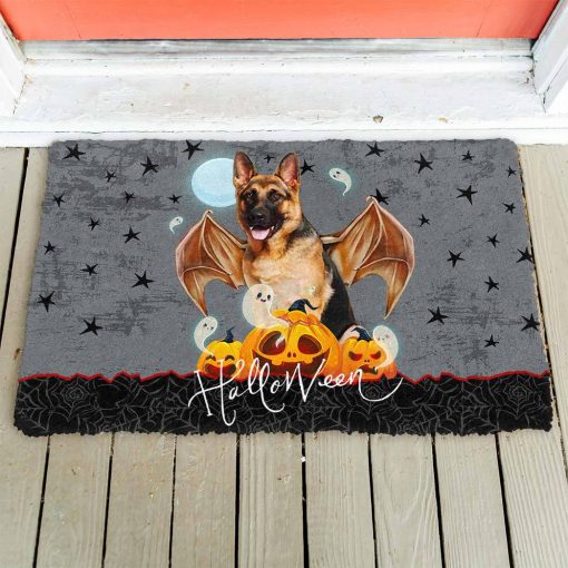 Gearhumans 3D Halloween Vampire German Shepherd Custom Doormat 3 Gearhumans 3D Halloween Vampire German Shepherd Custom Doormat - Image 2