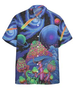 Gearhumans 3D Trippy Cosmic Shrooms Hippie Vibe Custom Hawaii Shirt