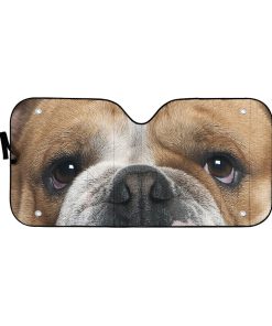 Gearhumans 3D Bulldog Eyes Custom Car Auto Sunshade