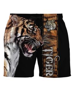 Gearhumans 3D Tiger All Over Printed Custom Beach Short