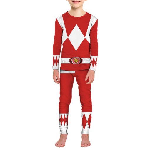 Gearhumans 3D Mighty Morphins Power Ranger Red Custom Family Pajamas - Image 2
