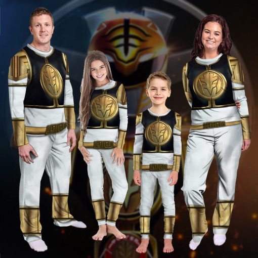 Gearhumans 3D Mighty Morphins Power Ranger White Custom Family Pajamas 6 Gearhumans 3D Mighty Morphins Power Ranger White Custom Family Pajamas - Image 6
