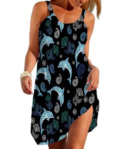 Gearhumans 3D Dolphins Custom Beach Dress
