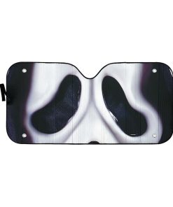 Gearhumans 3D Halloween Ghostface Mask Custom Car Auto Sunshade