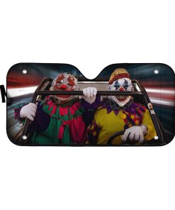 Gearhumans 3D Halloween Horror Clowns Custom Car Auto Sunshade