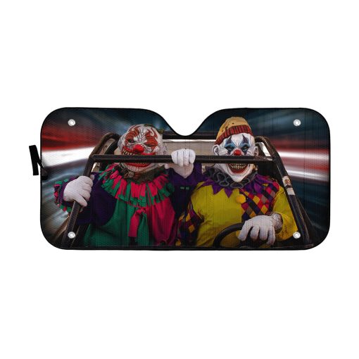 Gearhumans 3D Halloween Horror Clowns Custom Car Auto Sunshade