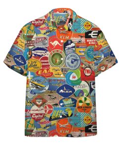 Gearhumans 3D Vntage Airlines Labels Custom Hawaii Shirt
