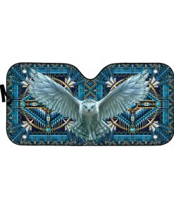 Gearhumans 3D Owl Native American Car Auto Sunshade