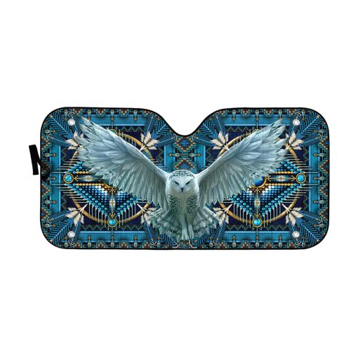 Gearhumans 3D Owl Native American Car Auto Sunshade 7 Gearhumans 3D Owl Native American Car Auto Sunshade