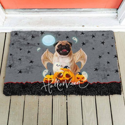Gearhumans 3D Halloween Vampire Pug Custom Doormat - Image 2