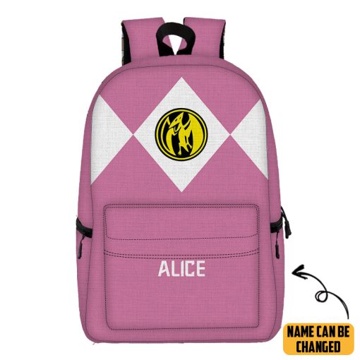 Gearhumans 3D Pink Ranger Custom Name Backpack