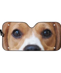 Gearhumans 3D Beagle Dog Eyes Custom Car Auto Sunshade