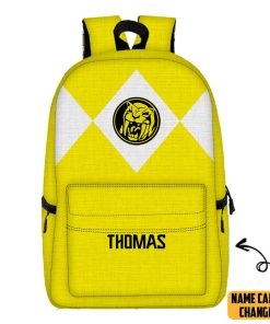 Gearhumans 3D Yellow Ranger Custom Name Backpack