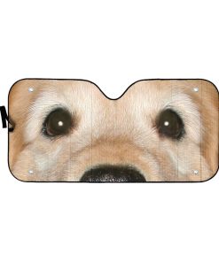 Gearhumans 3D Golden Retriever Dog Eyes Custom Car Auto Sunshade