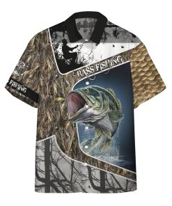 Gearhumans 3D Bass Fishing Skin Camo Custom Short Sleeve Shirt