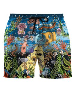 Gearhumans 3D Scuba Diving In The Deep Sea Custom Men Short