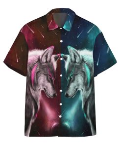 Gearhumans 3D Wolf Spirit Custom Hawaii Shirt