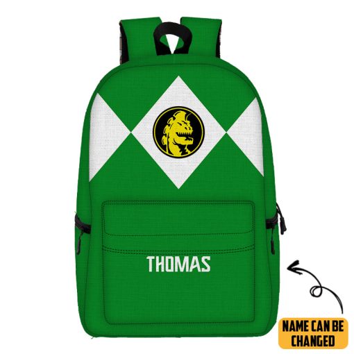 Gearhumans 3D Green Ranger Custom Name Backpack