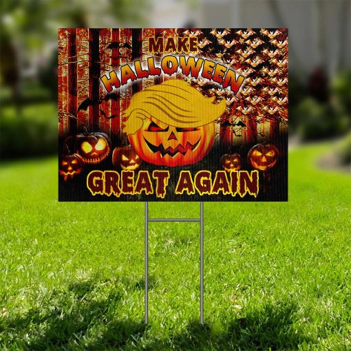 Gearhumans 3D Make Halloween Great Again Custom Yard Sign