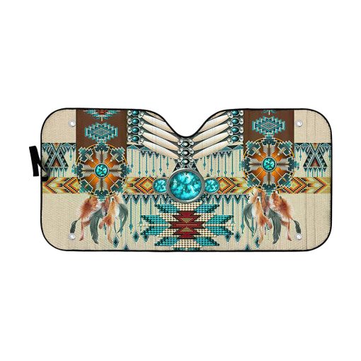 Gearhumans 3D Native American Pattern Car Auto Sunshade 7 Gearhumans 3D Native American Pattern Car Auto Sunshade