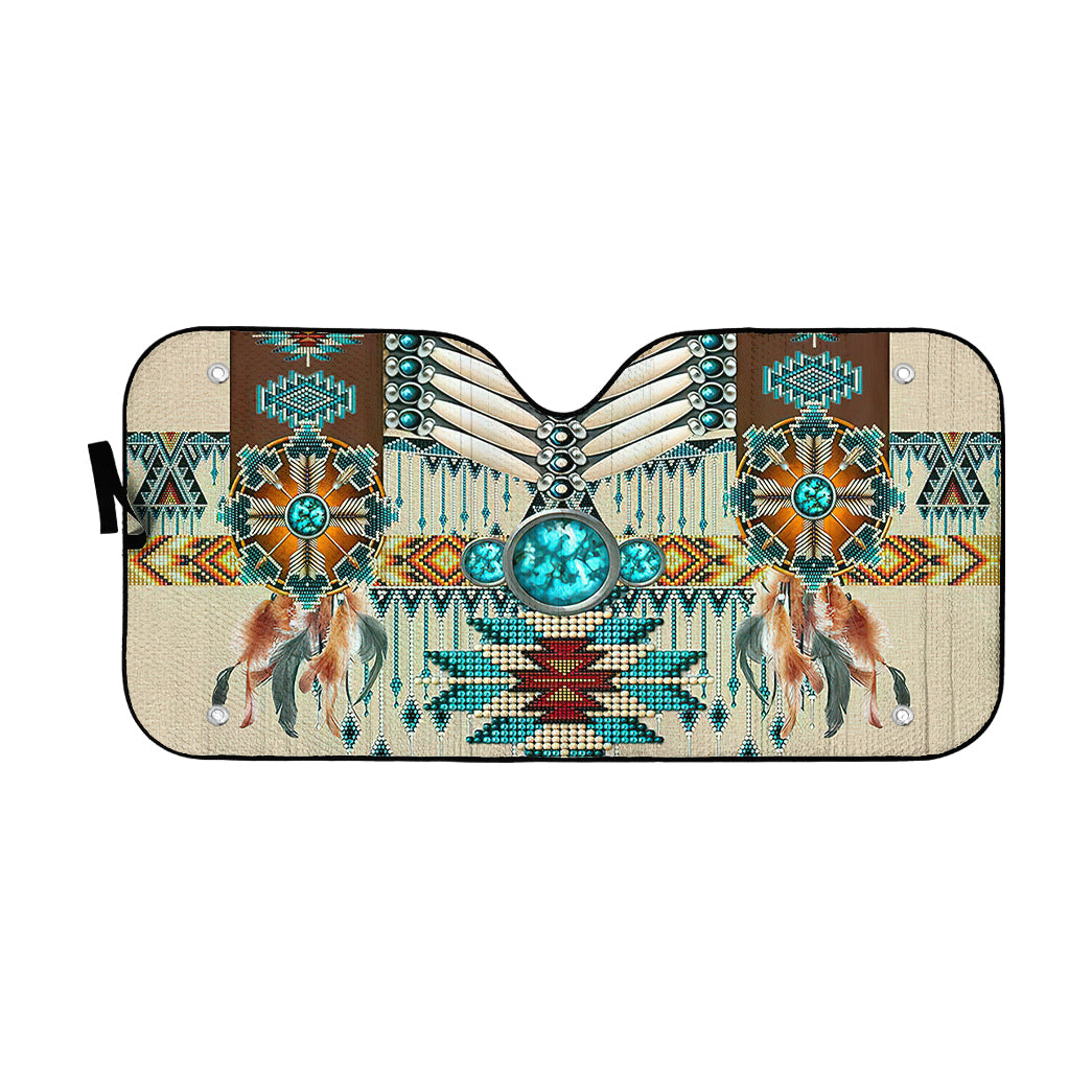 Gearhumans 3D Native American Pattern Car Auto Sunshade 1 Gearhumans 3D Native American Pattern Car Auto Sunshade