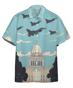 Gearhumans 3D US Air Force Wisconsin Air National Guard 115th Fighter Wing F16 Fighting Falcon Custom Hawaii Shirt