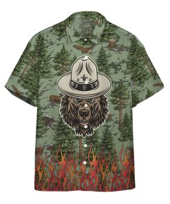 Gearhumans 3D Camping Sheriff Bear Drink Beer Custom Hawaii Shirt
