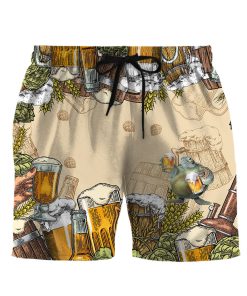 Gearhumans 3D Turtle and Beer Custom Men Short