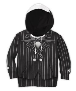 Gearhumans 3D Jack Skellington Halloween Cosplay Custom Kid Hoodie Tshirt Apparel