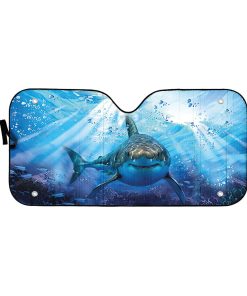 Gearhumans 3D Great White Shark Custom Car Auto Sunshade