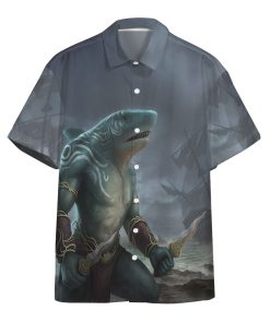 Gearhumans 3D Shark Pirate Warrior Custom Hawaii Shirt