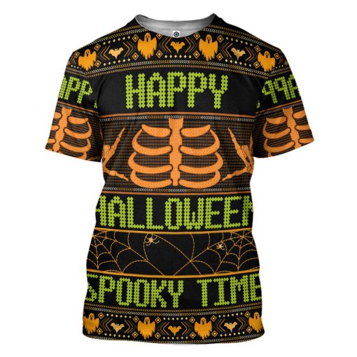 Gearhumans 3D Ugly Halloween Spooky Time Custom Hoodie Tshirt Apparel
