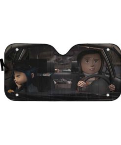 Gearhumans 3D Coraline Custom Car Auto Sunshade