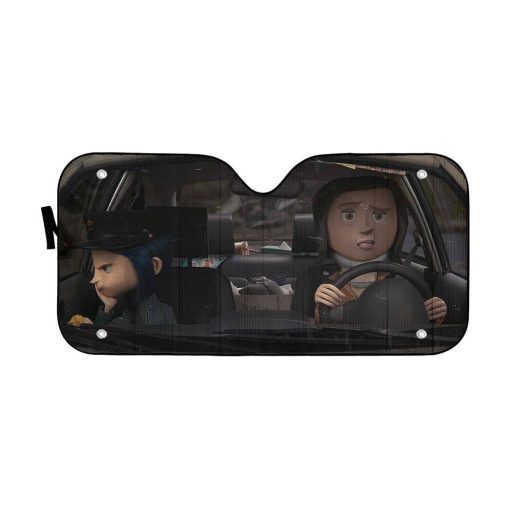 Gearhumans 3D Coraline Custom Car Auto Sunshade