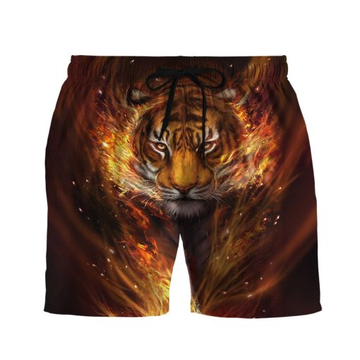 Gearhumans 3D Fire Tiger Custom Hawaii Shirt