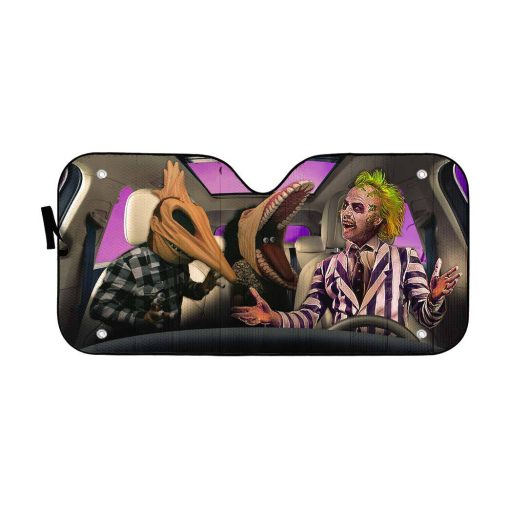 Gearhumans 3D Beetlejuice Custom Car Auto Sunshade