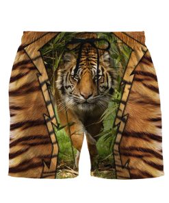 Gearhumans 3D Jungle Tiger Custom Beach Short
