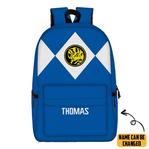 Gearhumans 3D Blue Ranger Custom Name Backpack - Image 3