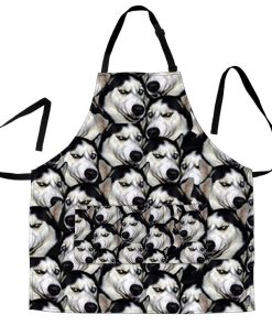 Gearhumans 3D Funny Husky Custom Apron
