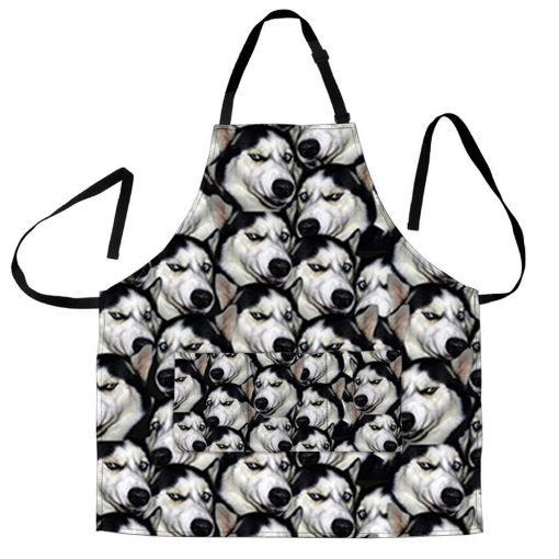 Gearhumans 3D Funny Husky Custom Apron