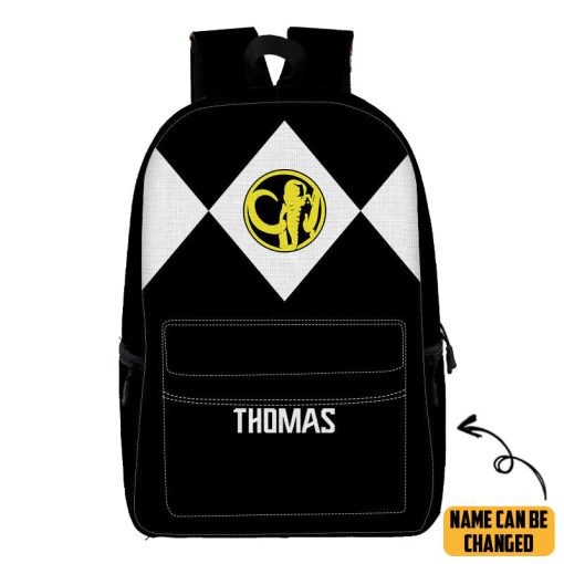 Gearhumans 3D Black Ranger Custom Name Backpack