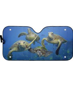 Gearhumans 3D Four Sea Turtles Custom Car Auto Sunshade