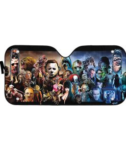 Gearhumans 3D Holiday Summer Flamingo Couple Custom Car Auto Sunshade