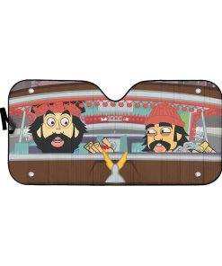 Gearhumans 3D Cheech And Chongs Animation Custom Car Auto Sunshade