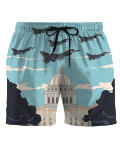 Gearhumans 3D US Air Force Wisconsin Air National Guard 115th Fighter Wing F16 Fighting Falcon Custom Hawaii Short