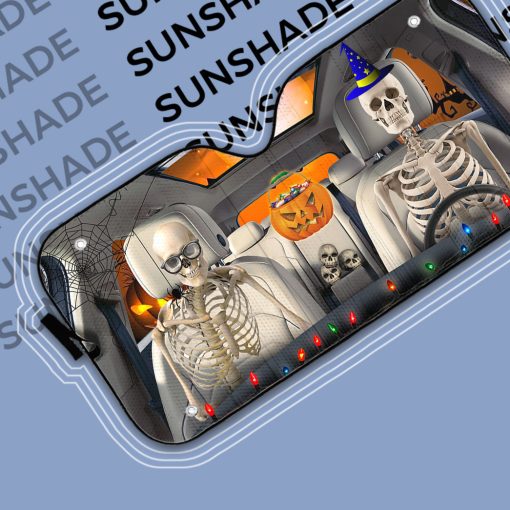 Gearhumans 3D Halloween Horses Family Custom Car Auto Sunshade - Image 6