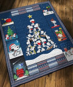 Gearhumans 3D Snoopy Christmas Tree Custom Quilt